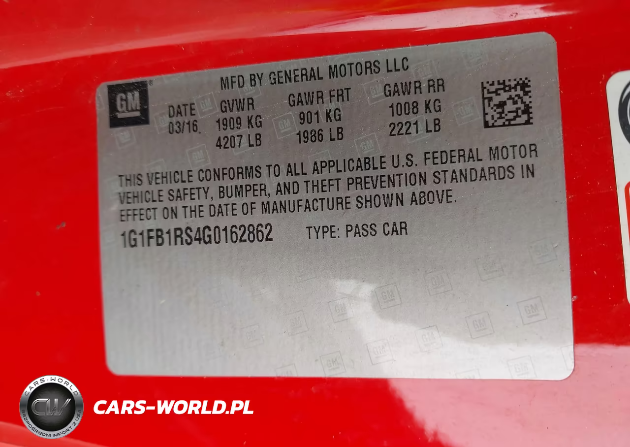 2016 Chevrolet Camaro 1Lt VIN:1G1FB1RS4G0162862 - 9