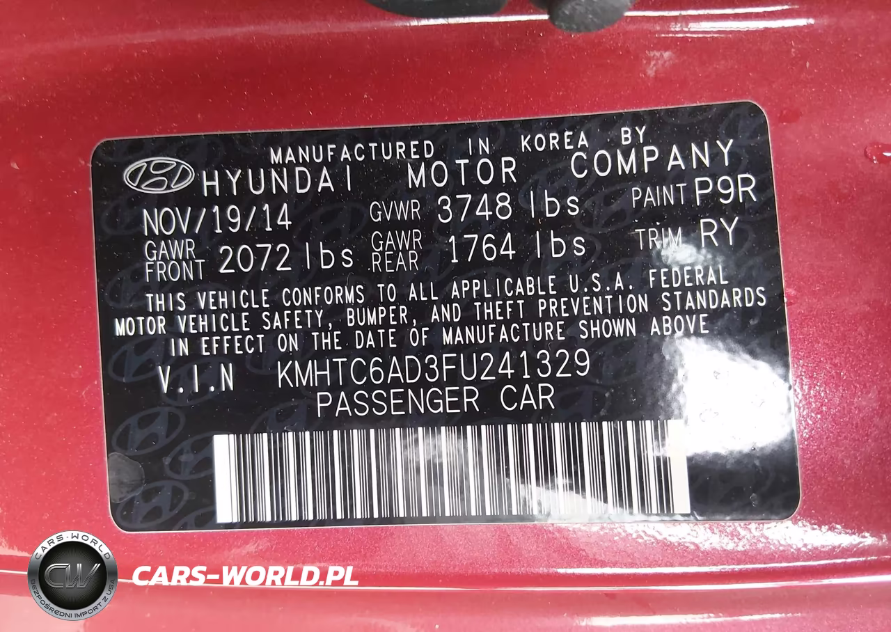 2015 Hyundai Veloster VIN:KMHTC6AD3FU241329 - 9