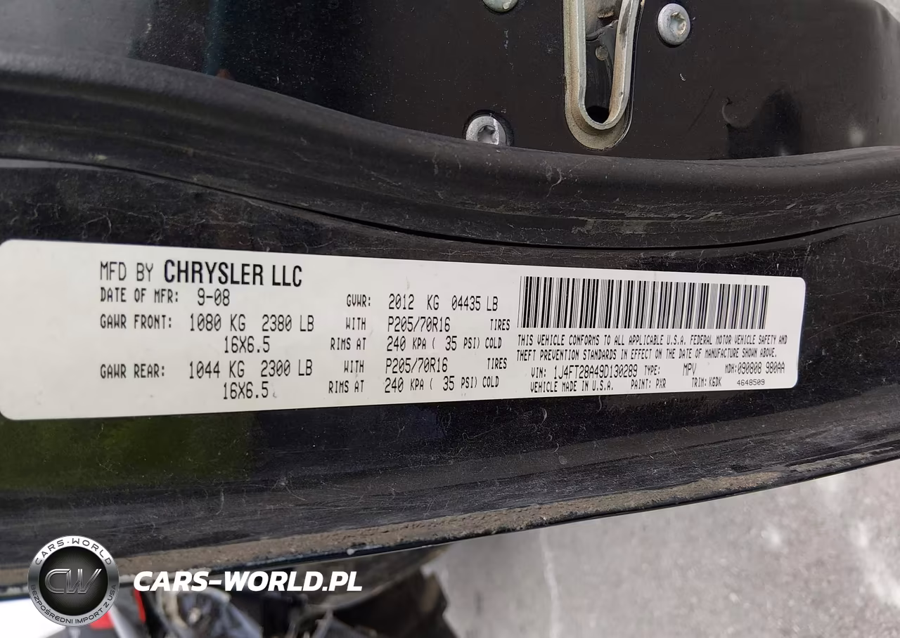 2009 Jeep Patriot Sport VIN:1J4FT28A49D130289 - 9