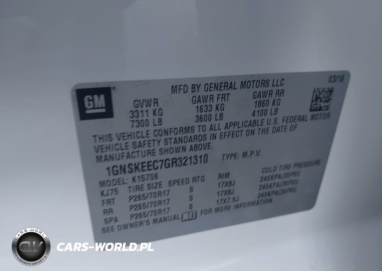 2016 Chevrolet Tahoe Commercial Fleet VIN:1GNSKEEC7GR321310 - 9