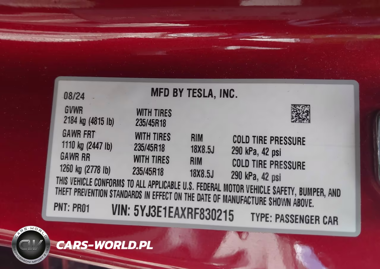 2024 Tesla Model 3 Long Range Dual Motor All-Wheel Drive-Rear-Wheel Drive VIN:5YJ3E1EAXRF830215 - 9
