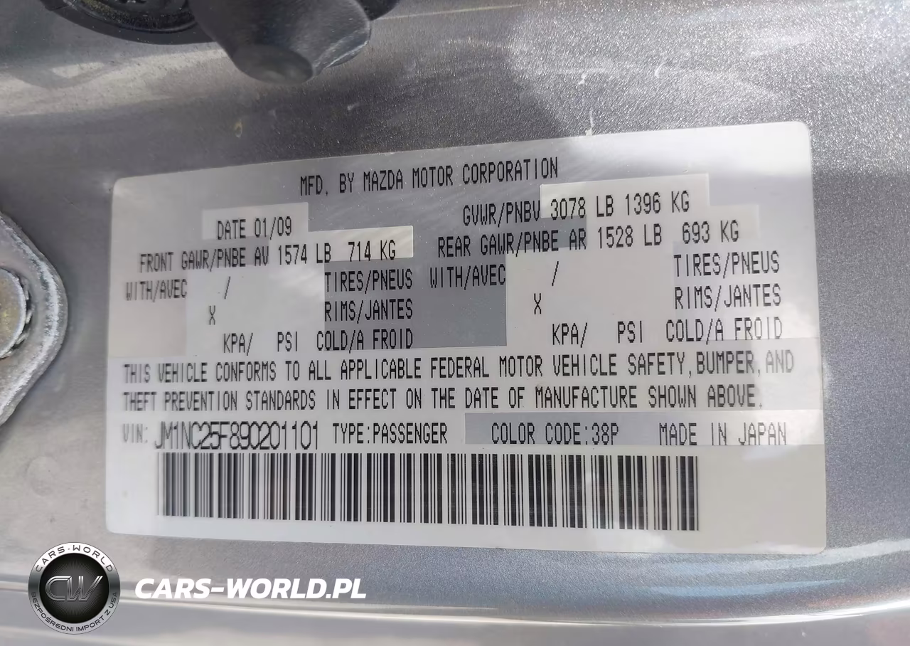 2009 Mazda Mx-5 Miata Grand Touring VIN:JM1NC25F890201101 - 9