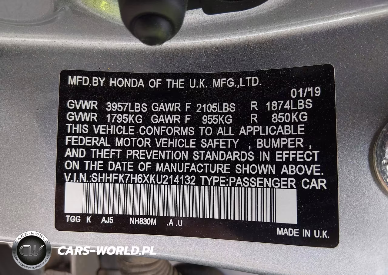 2019 Honda Civic Ex VIN:SHHFK7H6XKU214132 - 9