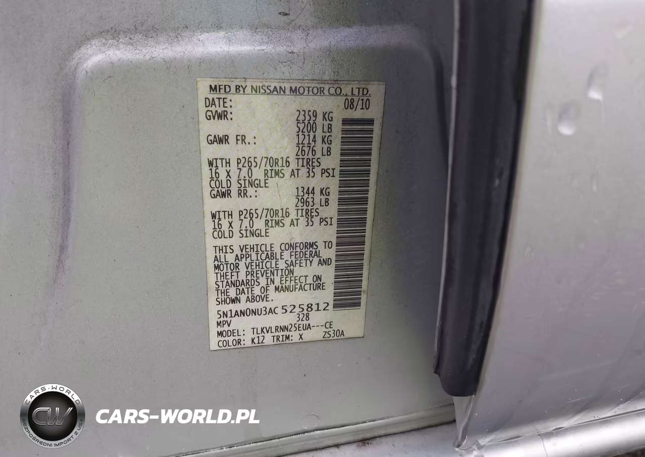 2010 Nissan Xterra S VIN:5N1AN0NU3AC525812 - 9