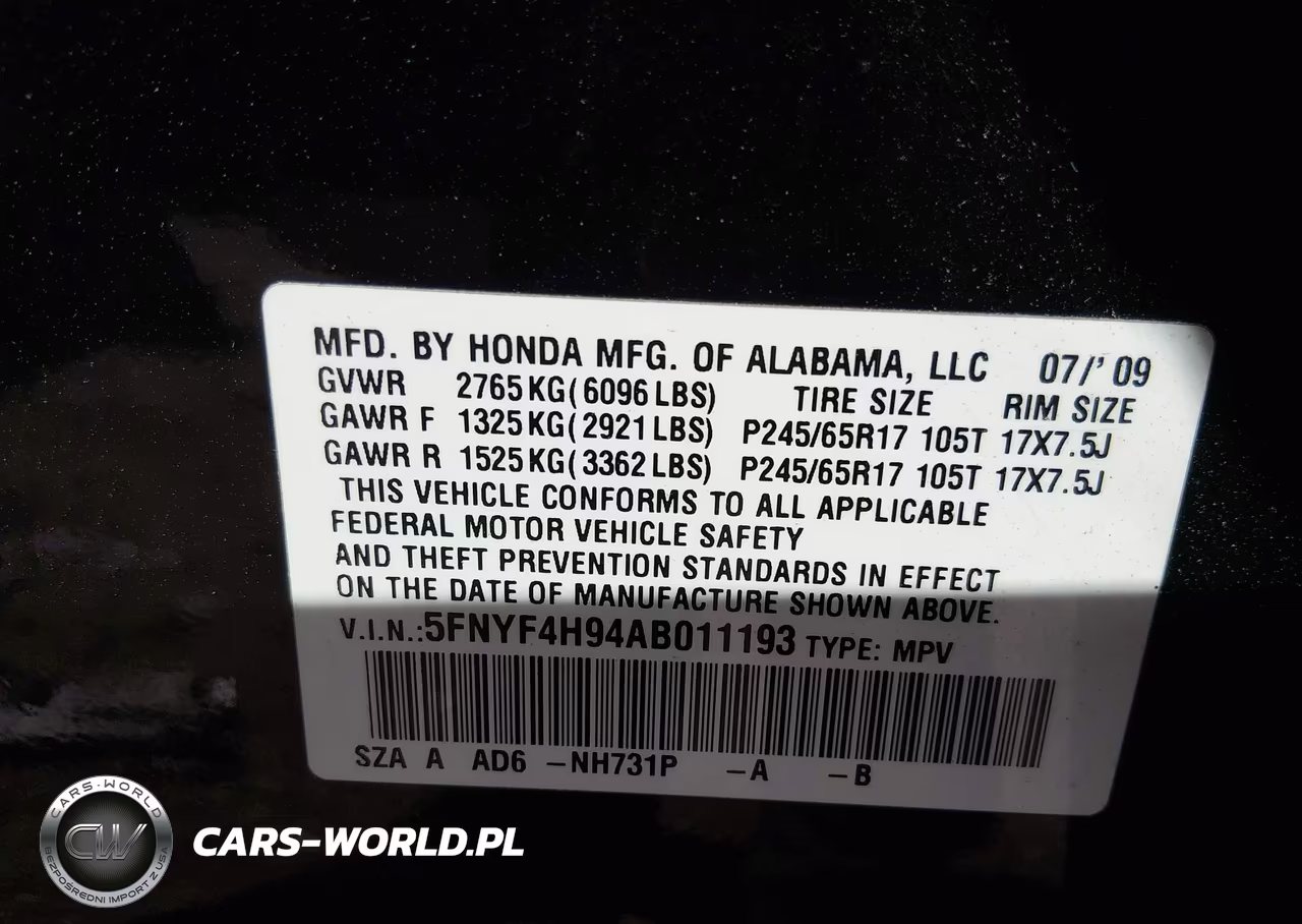 2010 Honda Pilot Touring VIN:5FNYF4H94AB011193 - 9