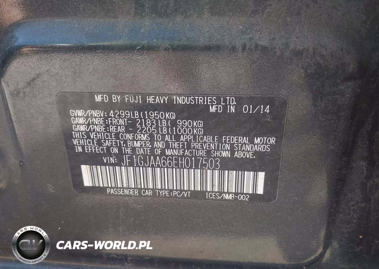 2014 Subaru Impreza 2.0I VIN:JF1GJAA66EH017503 - 9