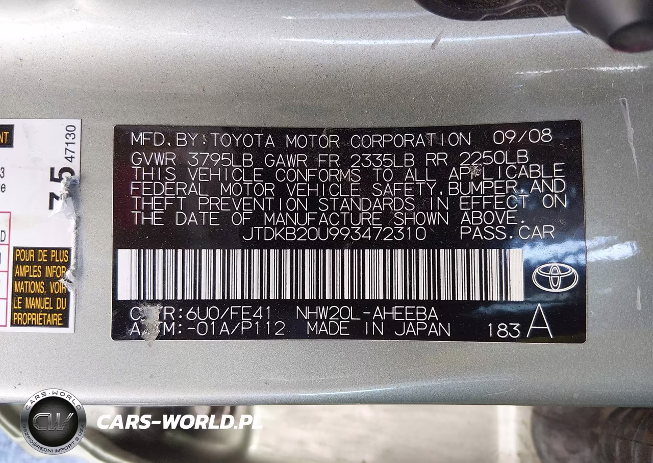 2009 Toyota Prius VIN:JTDKB20U993472310 - 9