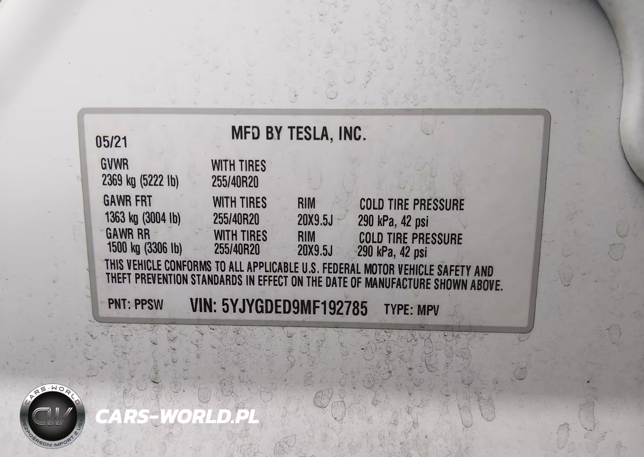2021 Tesla Model Y Standard Range Rear-Wheel Drive VIN:5YJYGDED9MF192785 - 9