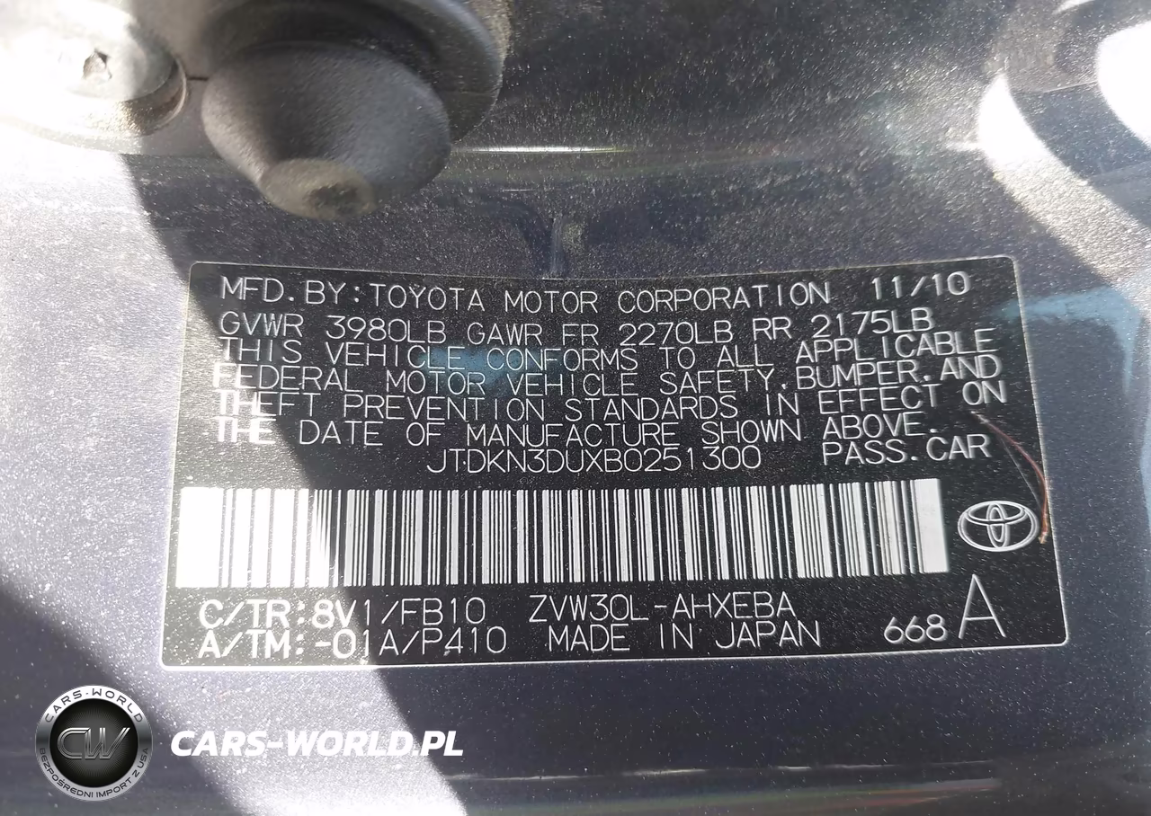 2011 Toyota Prius Two VIN:JTDKN3DUXB0251300 - 9