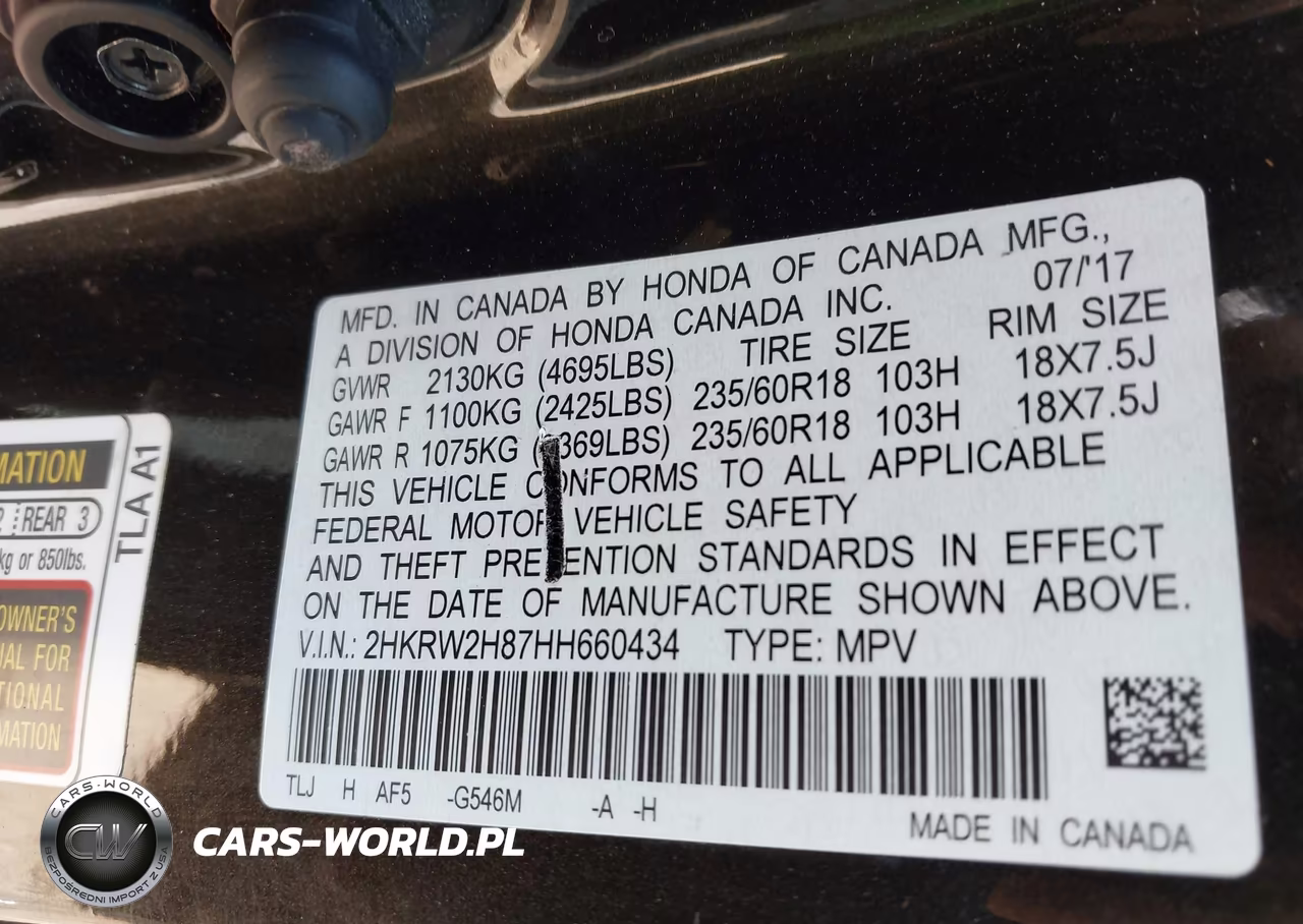 2017 Honda Cr-V Ex-L-Ex-L Navi VIN:2HKRW2H87HH660434 - 9