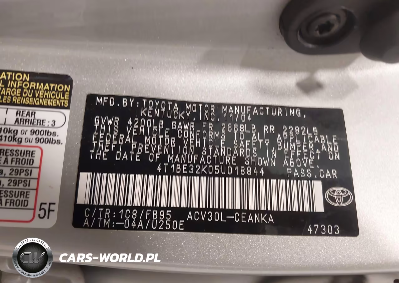 2005 Toyota Camry Le VIN:4T1BE32K05U018844 - 9