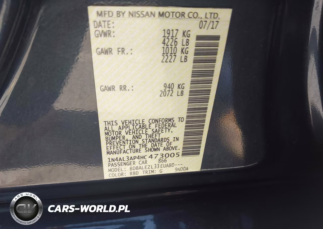 2017 Nissan Altima 2.5 S VIN:1N4AL3AP4HC473005 - 9