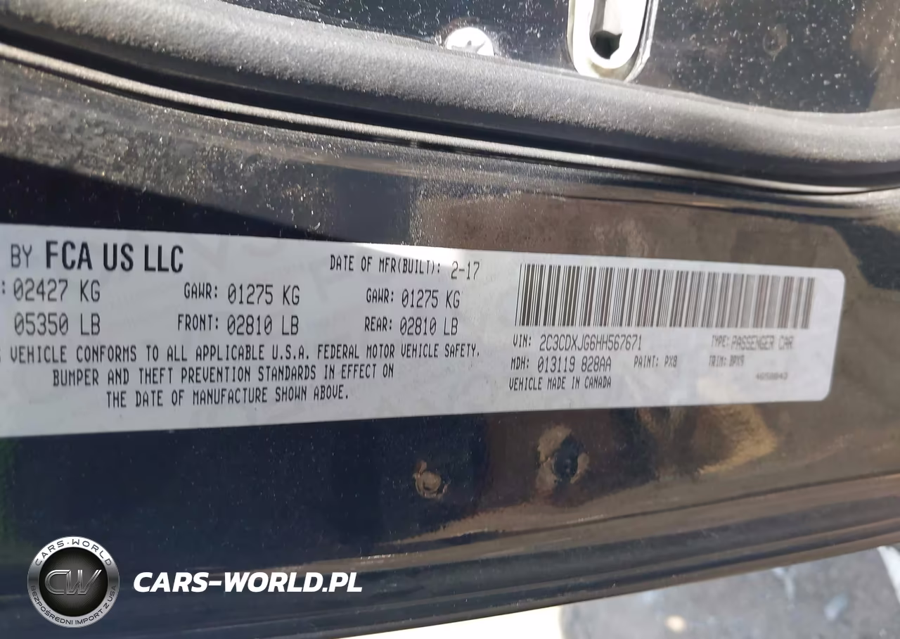 2017 Dodge Charger Sxt Awd VIN:2C3CDXJG6HH567671 - 9