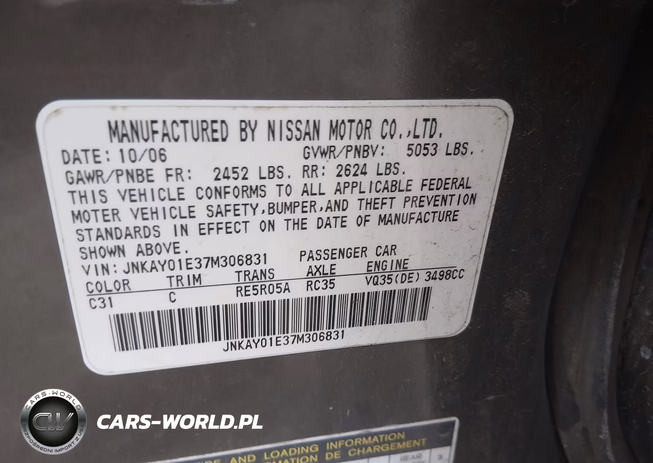 2007 Infiniti M35 VIN:JNKAY01E37M306831 - 9