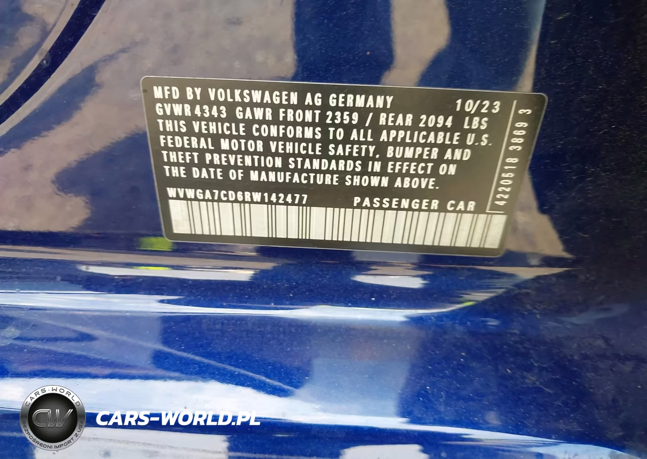 2024 Volkswagen Golf Gti 2.0T S VIN:WVWGA7CD6RW142477 - 9