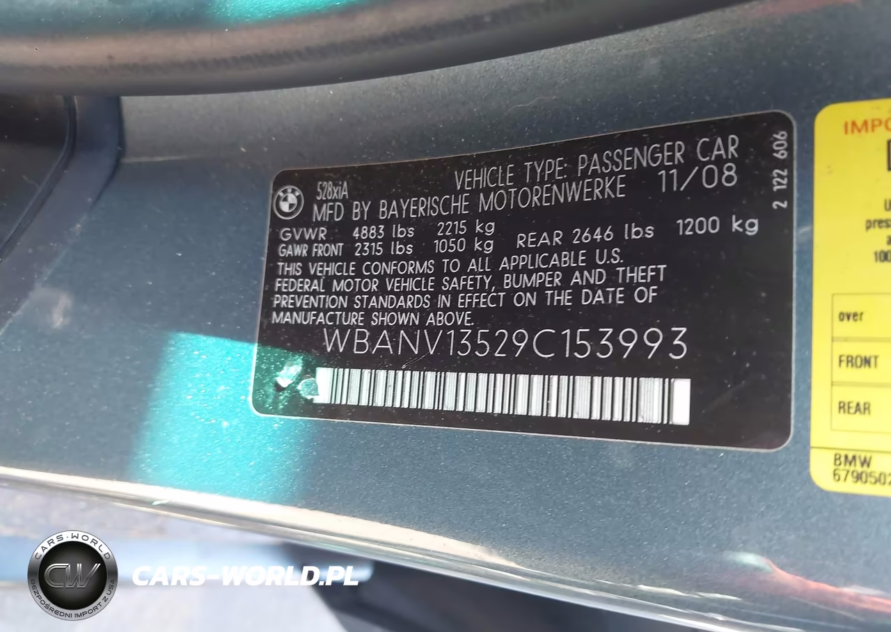 2009 BMW 528I xDrive VIN:WBANV13529C153993 - 9