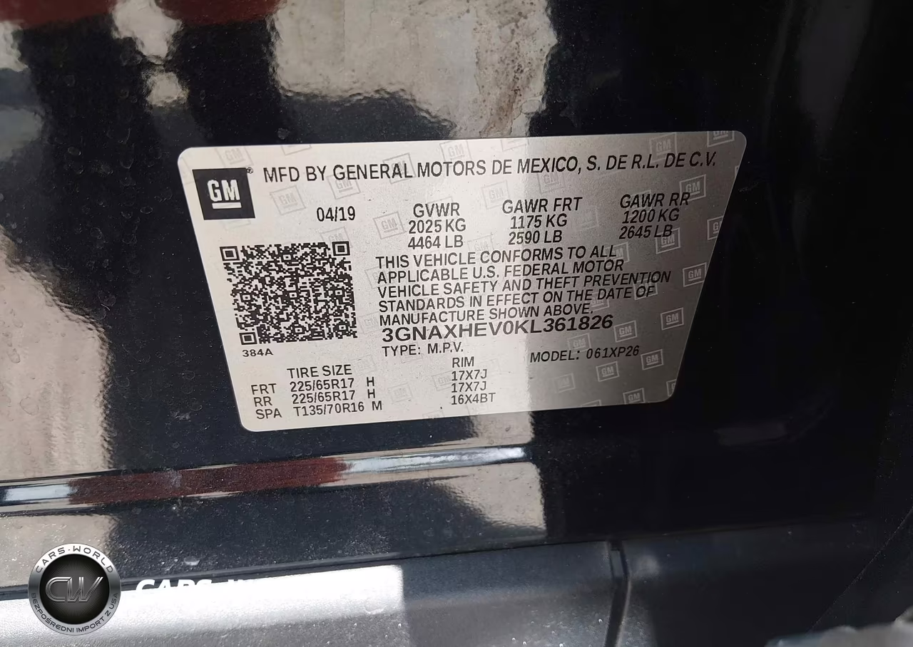 2019 Chevrolet Equinox Ls VIN:3GNAXHEV0KL361826 - 9