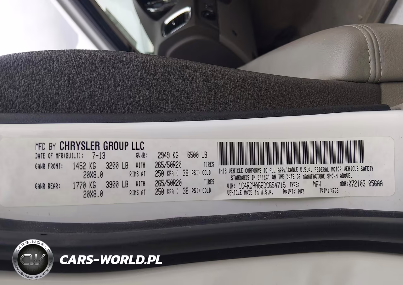 2013 Dodge Durango Sxt VIN:1C4RDHAG6DC694719 - 9