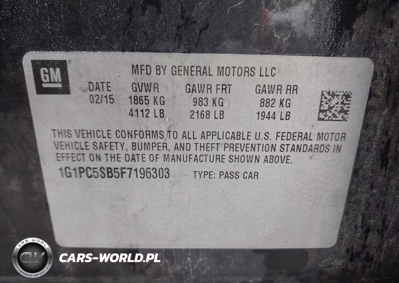 2015 Chevrolet Cruze 1Lt Auto VIN:1G1PC5SB5F7196303 - 9