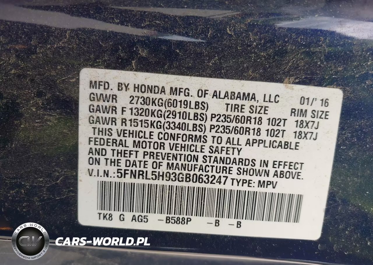 2016 Honda Odyssey Touring-Touring Elite VIN:5FNRL5H93GB063247 - 9