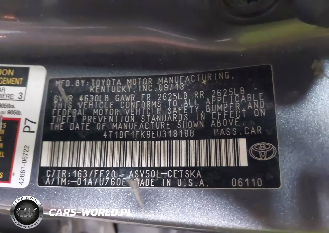 2014 Toyota Camry Se VIN:4T1BF1FK8EU318188 - 9
