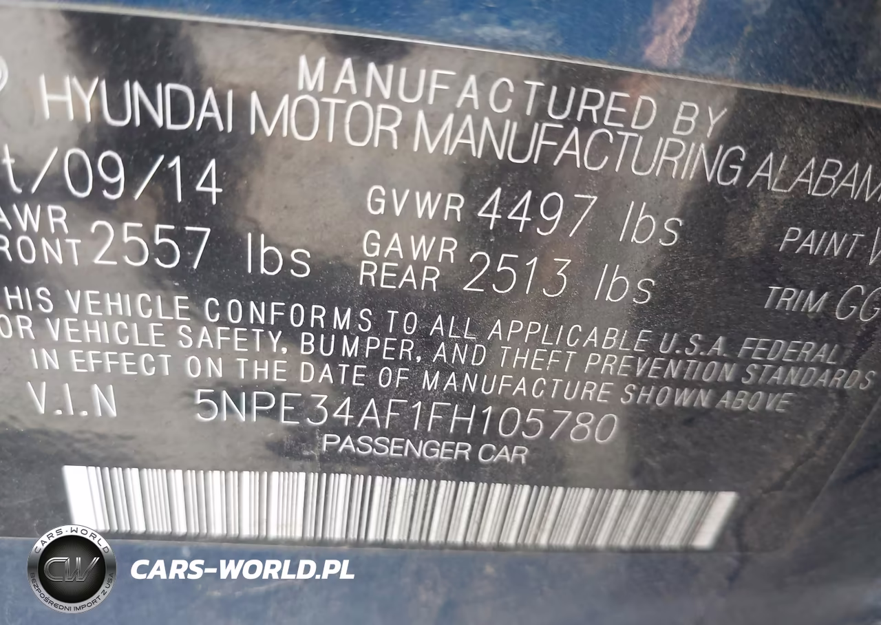 2015 Hyundai Sonata Limited VIN:5NPE34AF1FH105780 - 9
