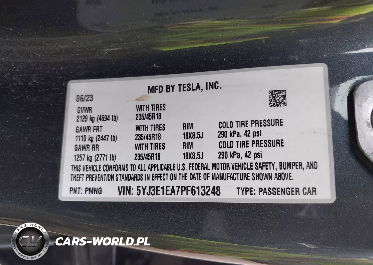 2023 Tesla Model 3 Rear-Wheel Drive VIN:5YJ3E1EA7PF613248 - 9