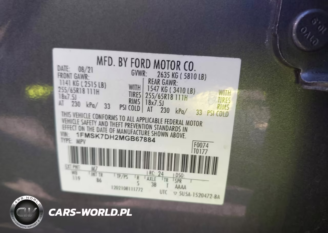 2021 Ford Explorer Xlt VIN:1FMSK7DH2MGB67884 - 9