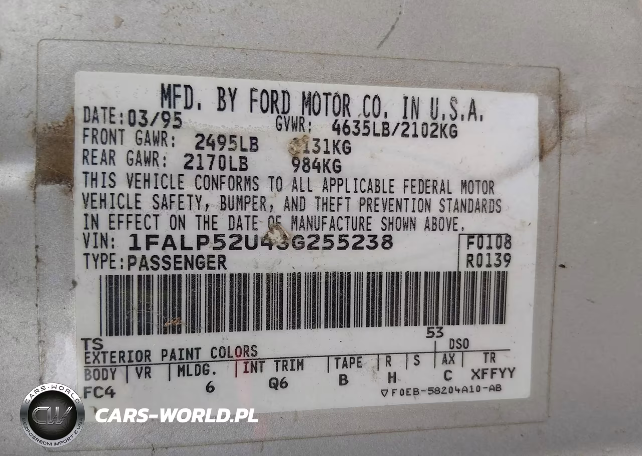 1995 Ford Taurus Gl-Se VIN:1FALP52U4SG255238 - 9
