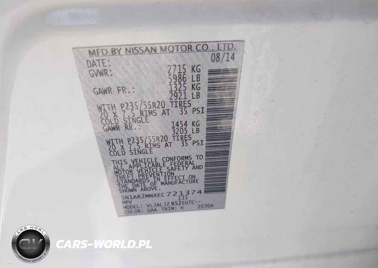 2014 Nissan Pathfinder Platinum VIN:5N1AR2MNXEC721374 - 9
