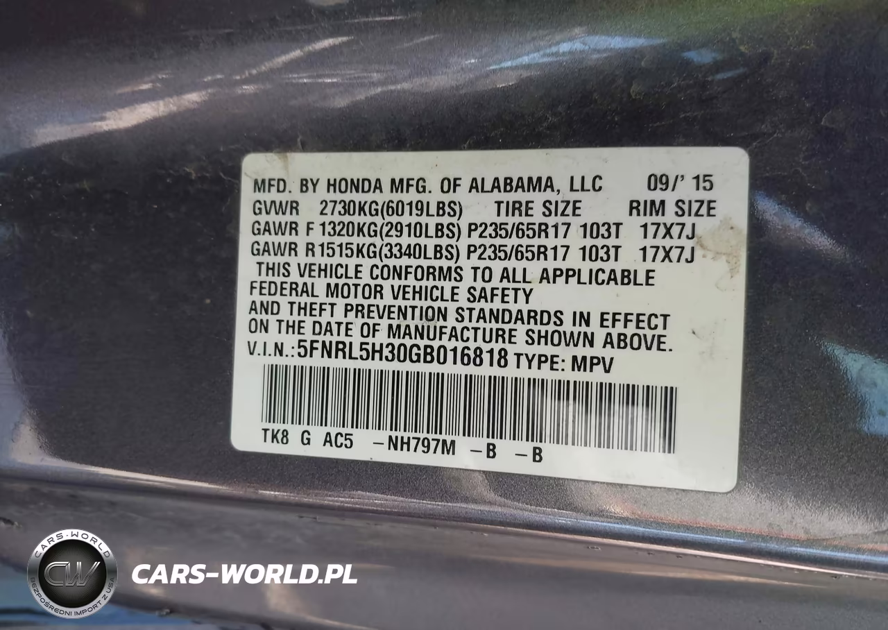 2016 Honda Odyssey Se VIN:5FNRL5H30GB016818 - 9