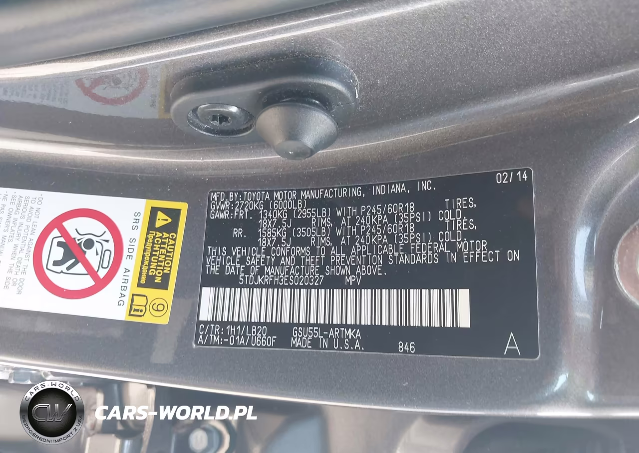 2014 Toyota Highlander Xle V6 VIN:5TDJKRFH3ES020327 - 9