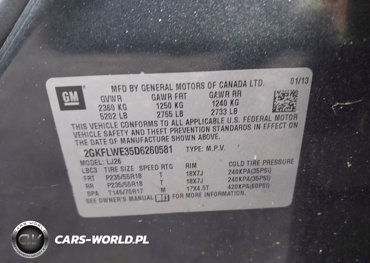 2013 GMC Terrain Slt-2 VIN:2GKFLWE35D6260581 - 9