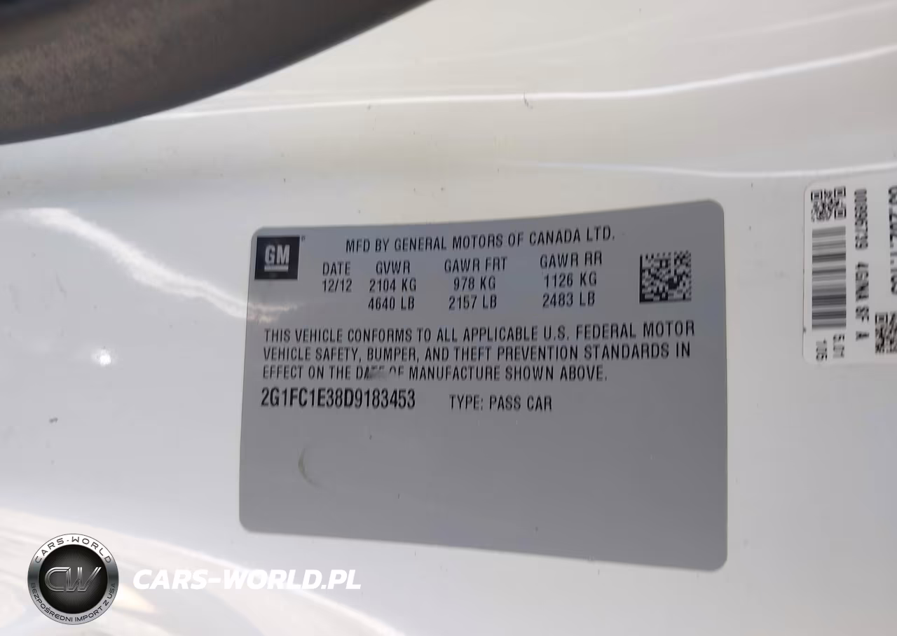 2013 Chevrolet Camaro 2Lt VIN:2G1FC1E38D9183453 - 9