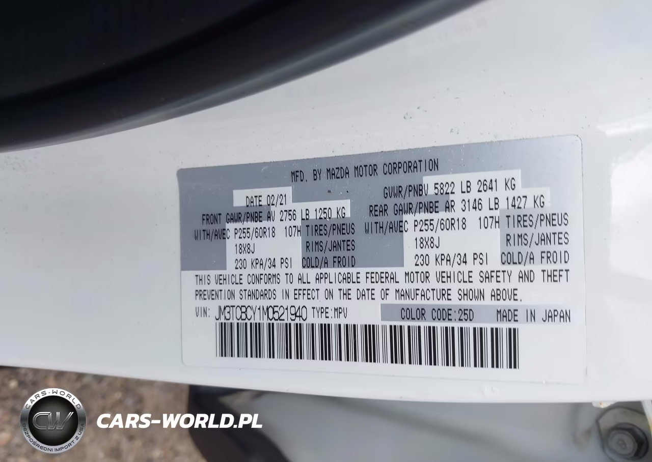 2021 Mazda Cx-9 Touring VIN:JM3TCBCY1M0521940 - 9