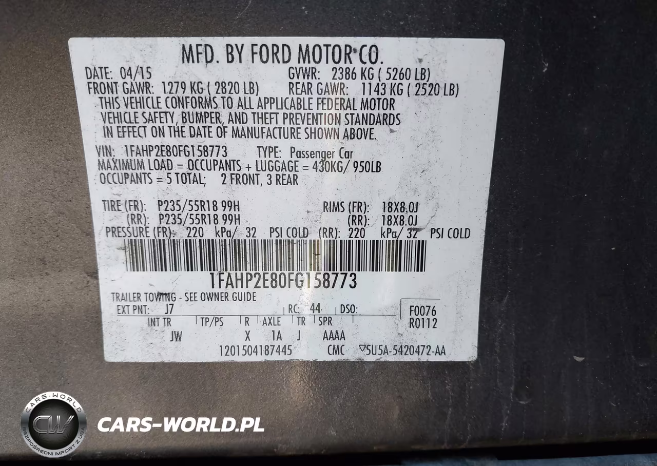 2015 Ford Taurus Sel VIN:1FAHP2E80FG158773 - 9