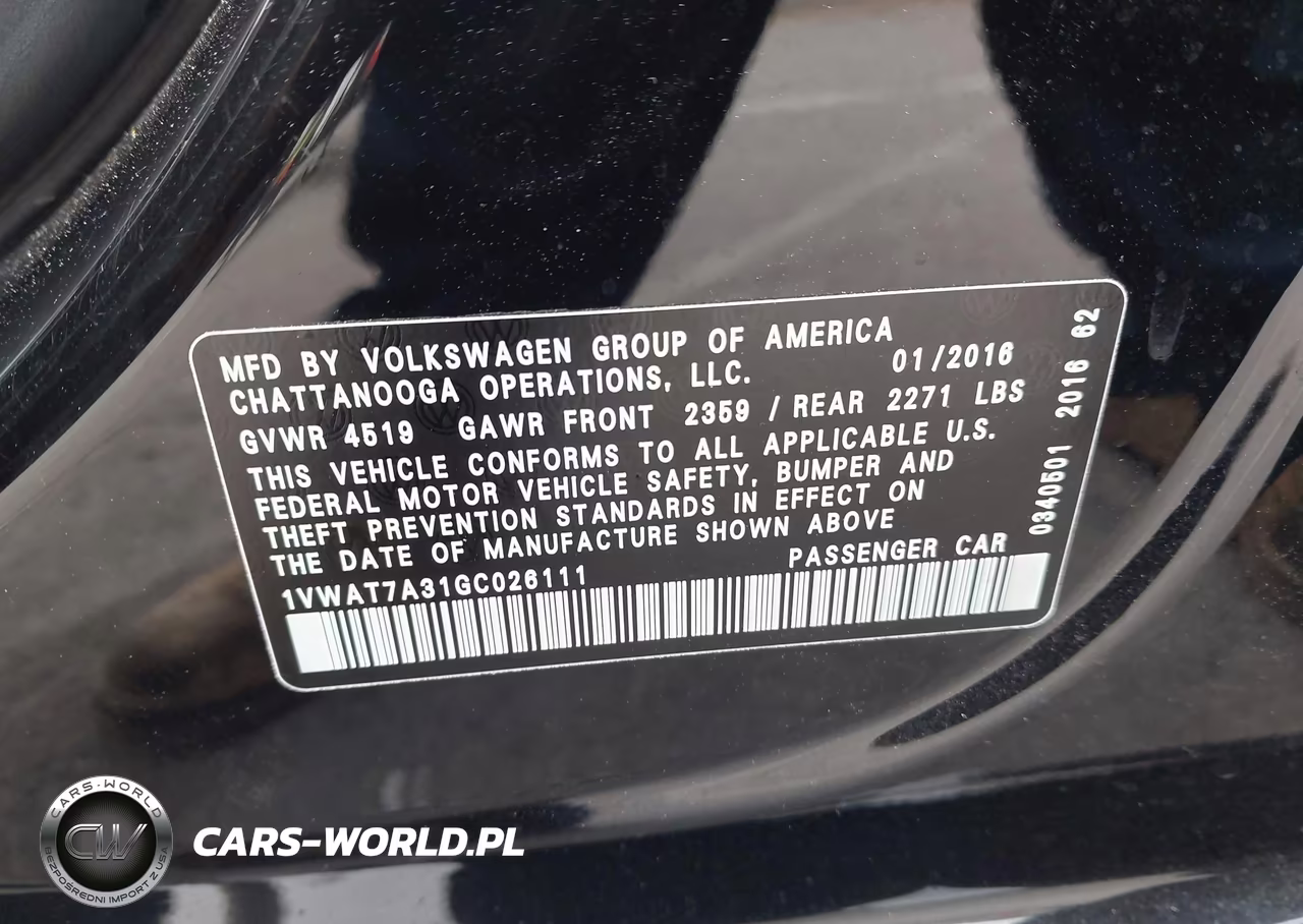 2016 Volkswagen Passat 1.8T S VIN:1VWAT7A31GC026111 - 9