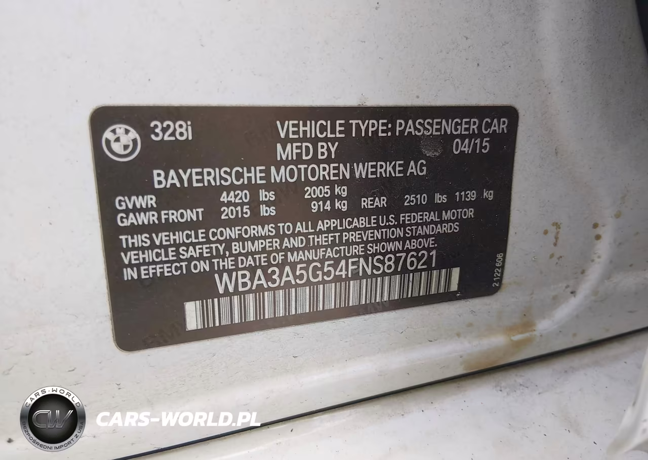 2015 BMW 328I VIN:WBA3A5G54FNS87621 - 9