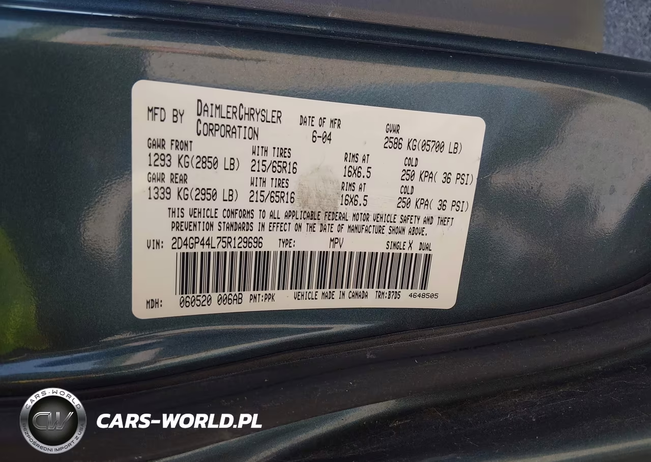 2005 Dodge Caravan Sxt VIN:2D4GP44L75R129696 - 9
