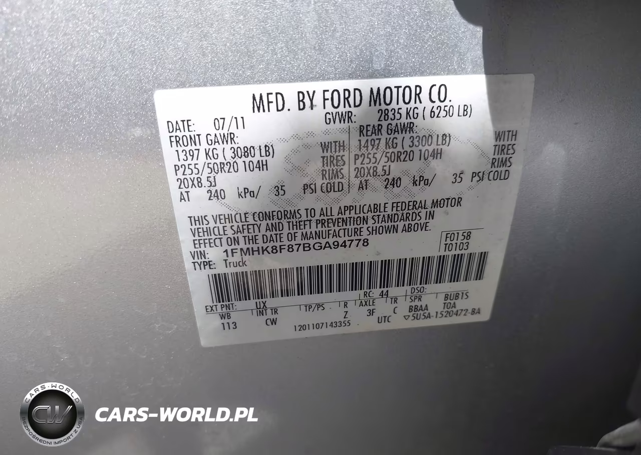 2011 Ford Explorer Limited VIN:1FMHK8F87BGA94778 - 9