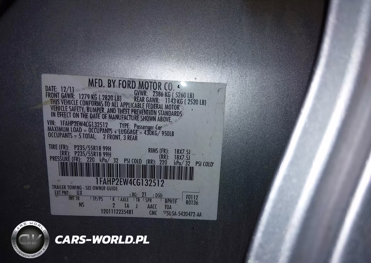 2012 Ford Taurus Sel VIN:1FAHP2EW4CG132512 - 9