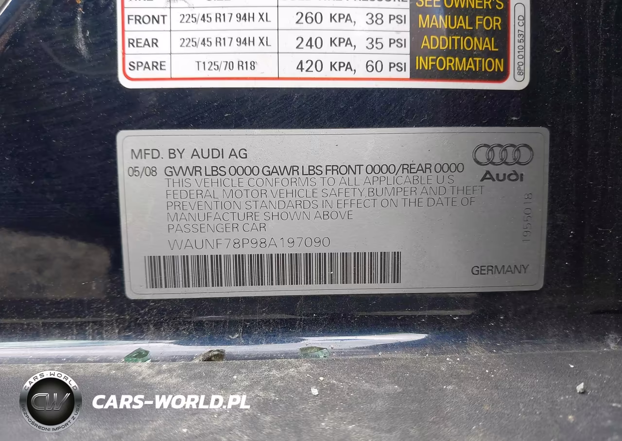 2008 Audi A3 2.0T VIN:WAUNF78P98A197090 - 9