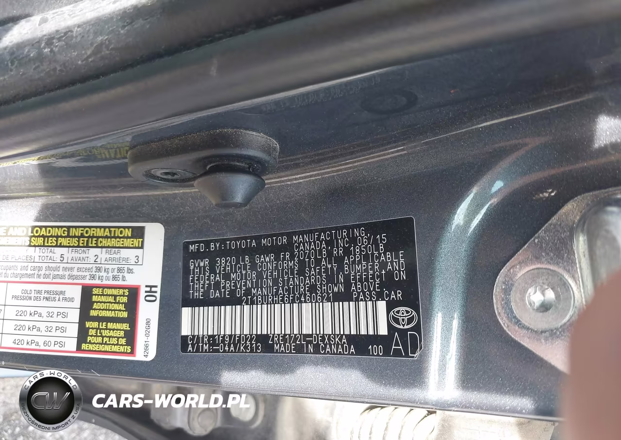 2015 Toyota Corolla S Plus VIN:2T1BURHE6FC460621 - 9