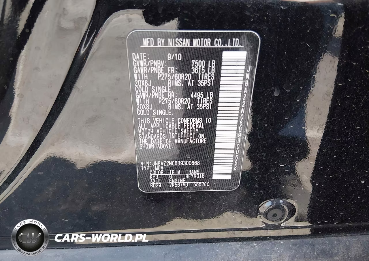 2011 Infiniti Qx56 VIN:JN8AZ2NC6B9300668 - 9
