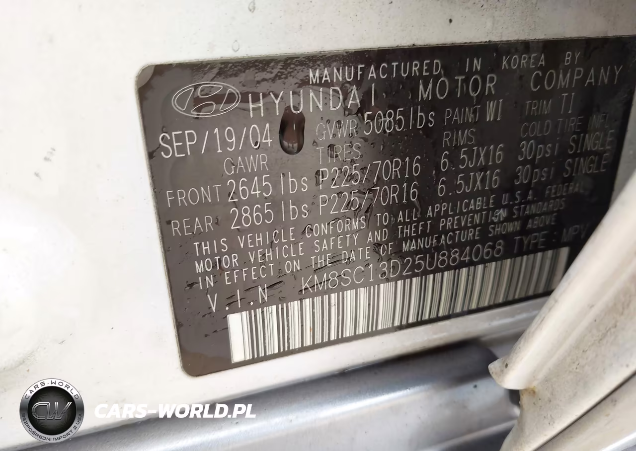 2005 Hyundai Santa Fe Gls VIN:KM8SC13D25U884068 - 9