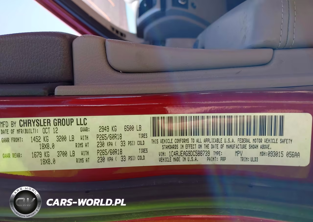 2013 Jeep Grand Cherokee Laredo VIN:1C4RJEAG9DC588739 - 9