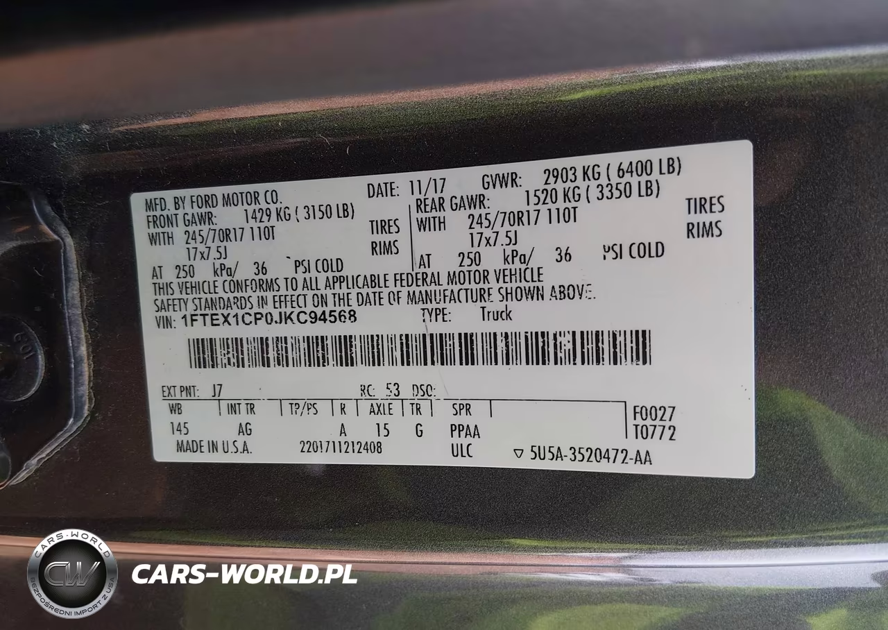 2018 Ford F-150 Xl VIN:1FTEX1CP0JKC94568 - 9