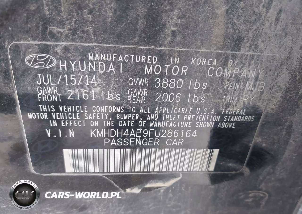 2015 Hyundai Elantra Se VIN:KMHDH4AE9FU286164 - 9