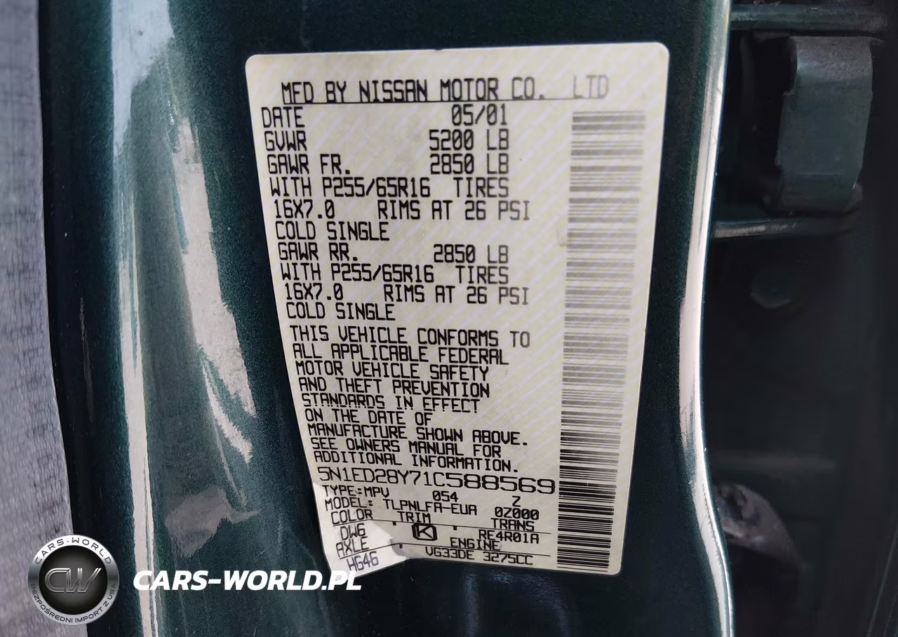2001 Nissan Xterra Se VIN:5N1ED28Y71C588569 - 9