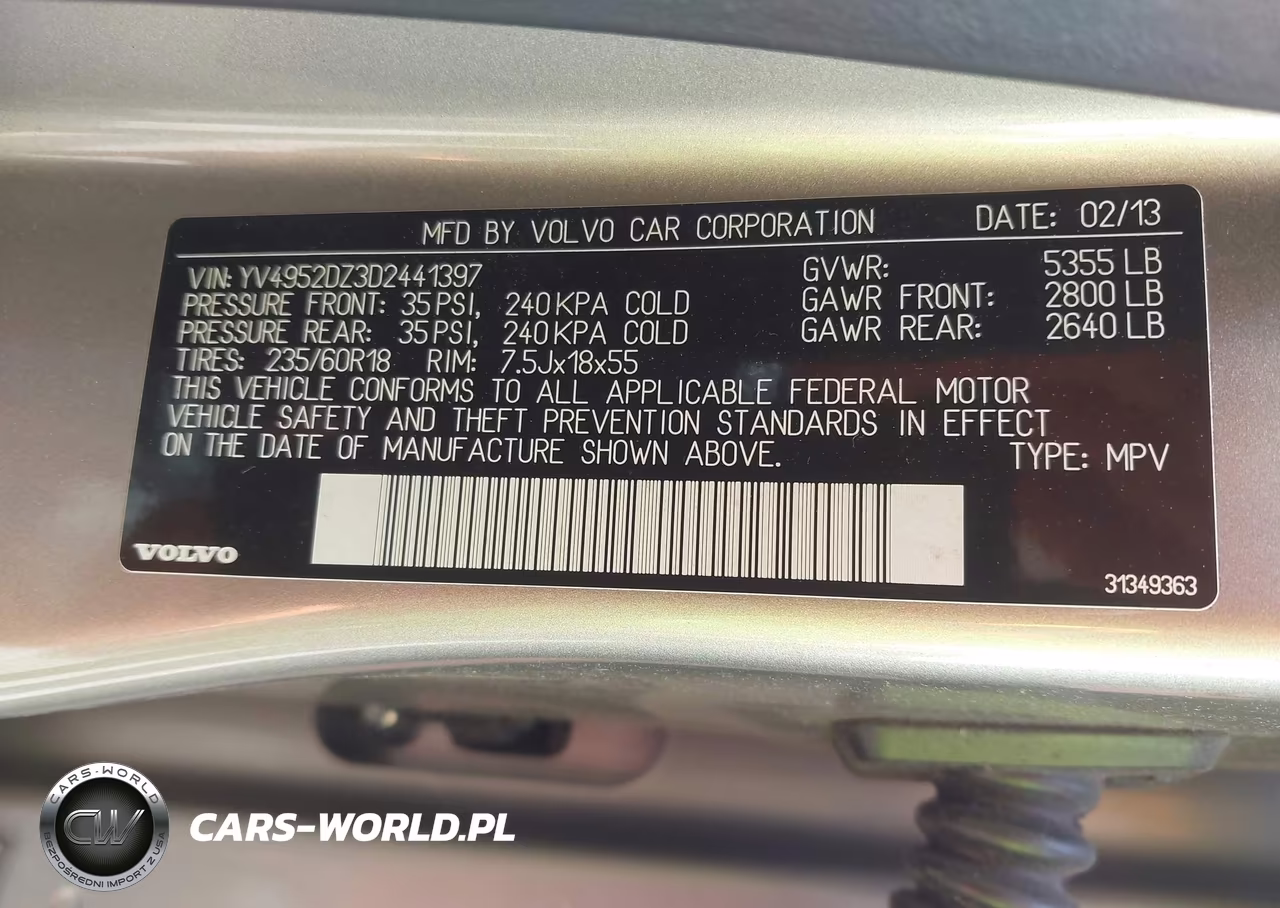 2013 Volvo Xc60 3.2-3.2 Platinum-3.2 Premier-3.2 Premier Plus VIN:YV4952DZ3D2441397 - 9
